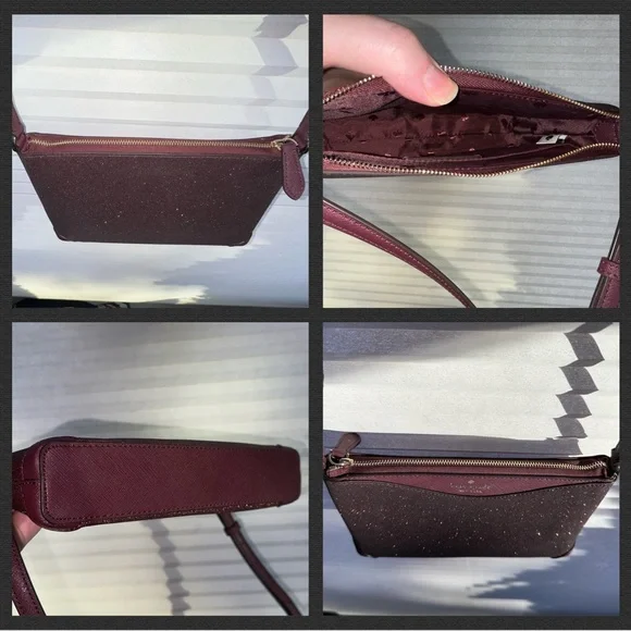 Kate Spade Crossbody Sparkly Dark Purple NWOT Glitter purse glittery bag - Picture 8 of 16